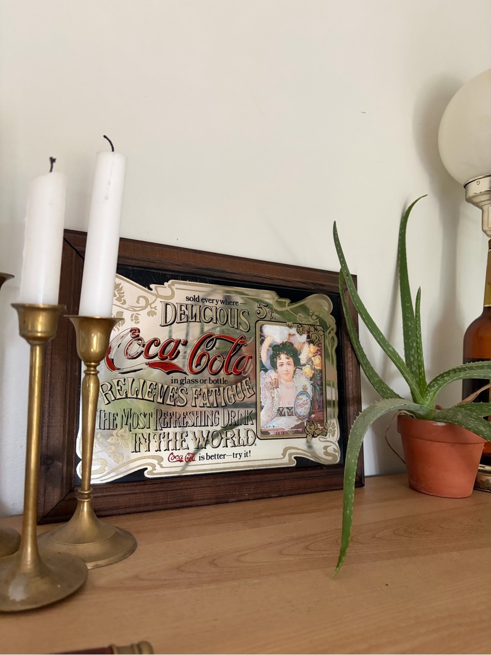 Coca Cola Vintage Decorative Frame in Cream, Red & Brown